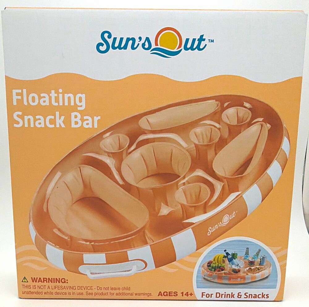 Sun's Out Floating Snack Bar Inflatable Pool Drink & Snack Float 29"